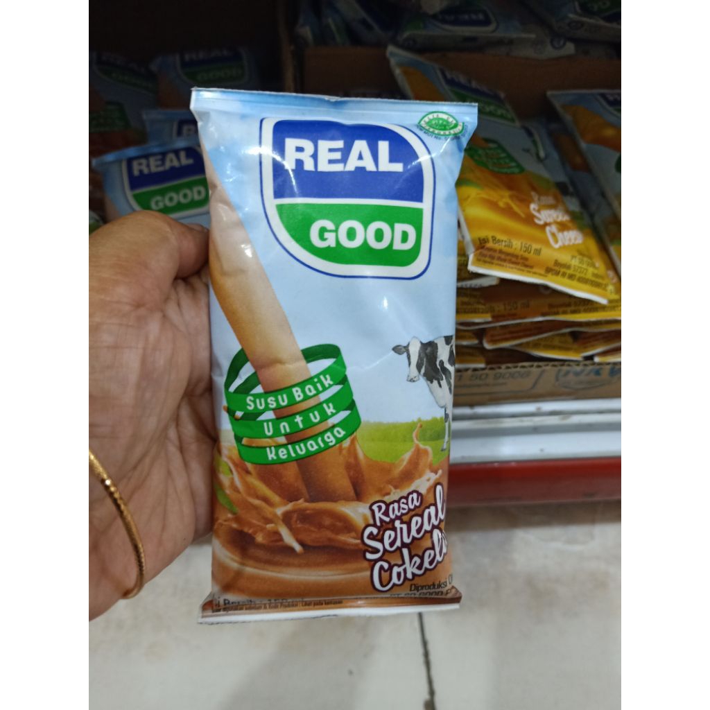 Real good susu kemasan bantal sereal coklat 150ml