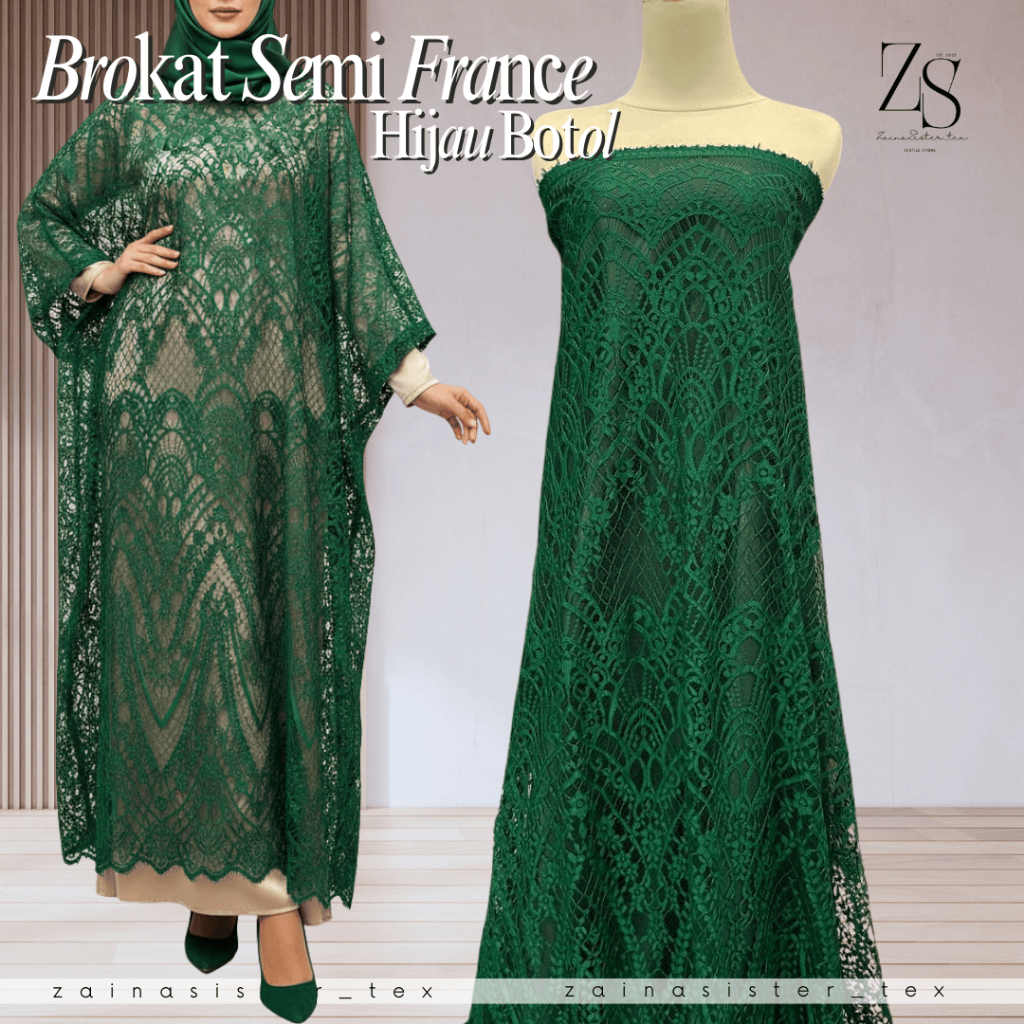 2,5 Meter Kain Brokat Lace Semi Francis Premium | Lace Semi Prancis Semi France Panel Mewah Elegan L