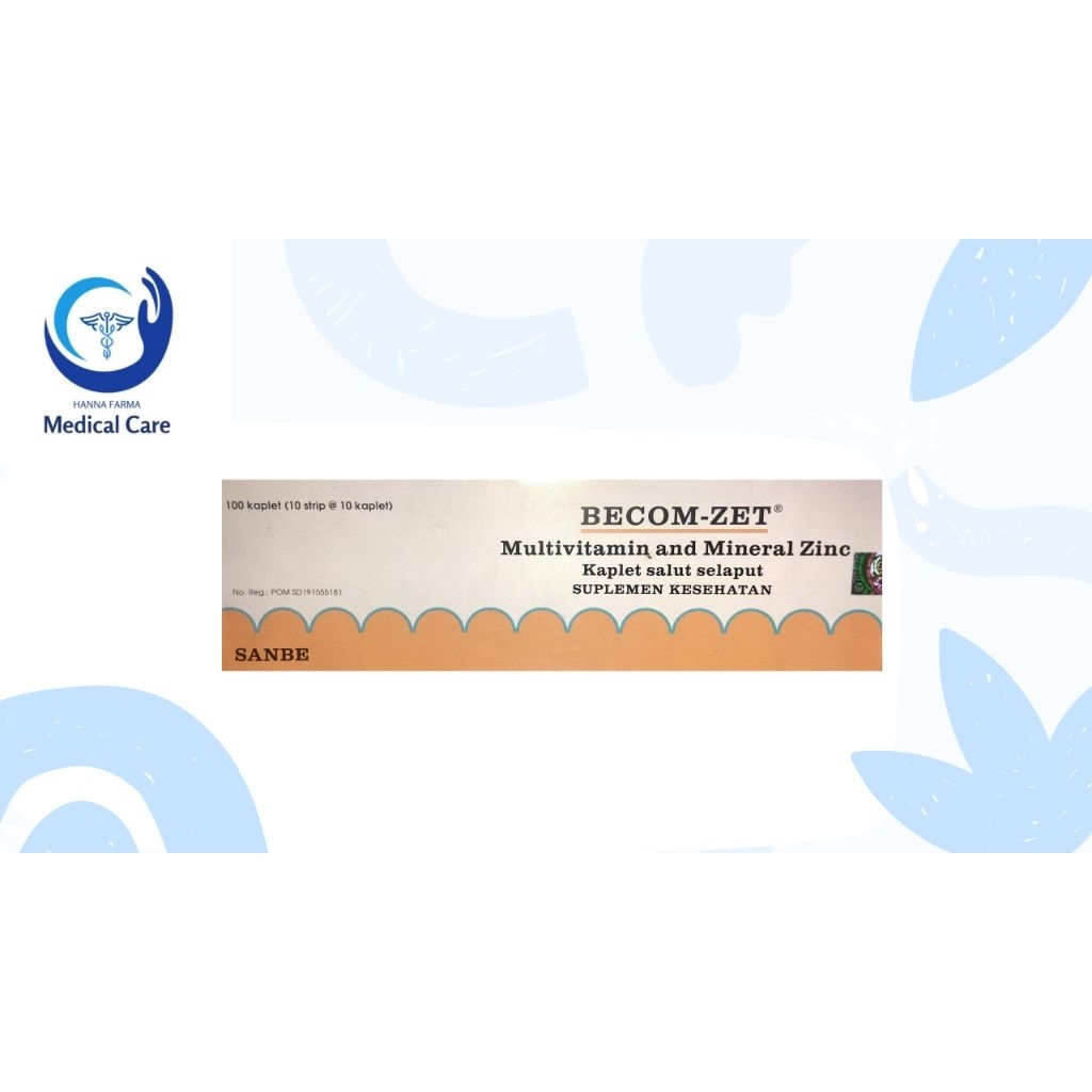 becom-zet multivitamin box isi 10 strip @ 10 kaplet