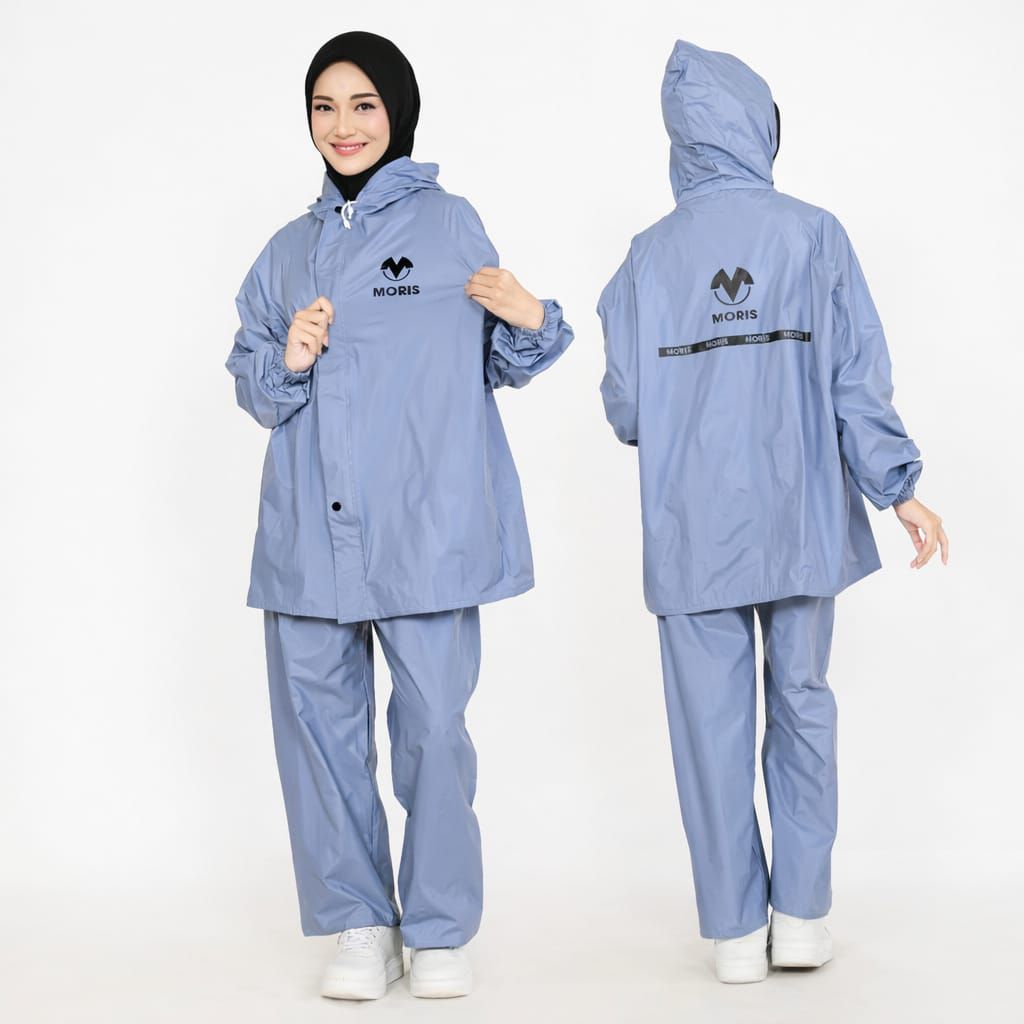 Jas hujan premium setelan dewasa MORIS. bahan PVC tebal anti rembes & anti air