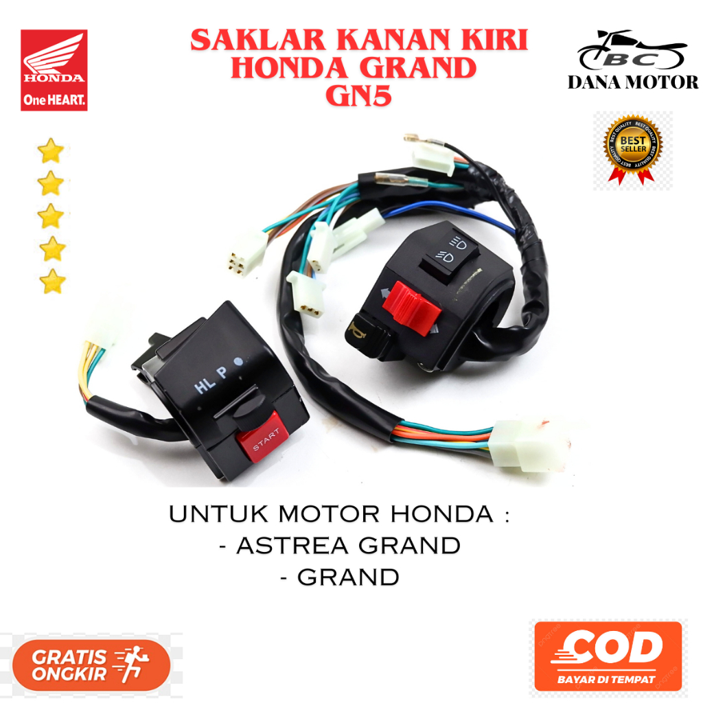 Saklar Motor Honda Grand Ori / Holder Kanan + Kiri Honda Astrea Grand Original Premium - GN5