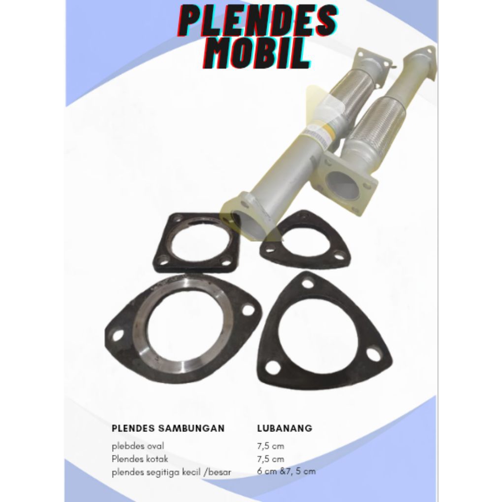 Plendes Knalpot mobil Plendes Oval Plendes kotak Plendes segitiga kecil/besar Sambungan Knalpot Mobi