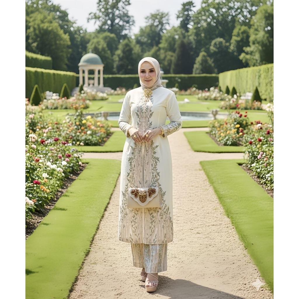 bahan / bakal abaya bordir sutra taveta premium