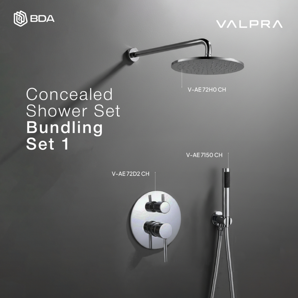 Valpra Shower Set Concealed Tanam Hand & Head Shower Wall Mount Aether