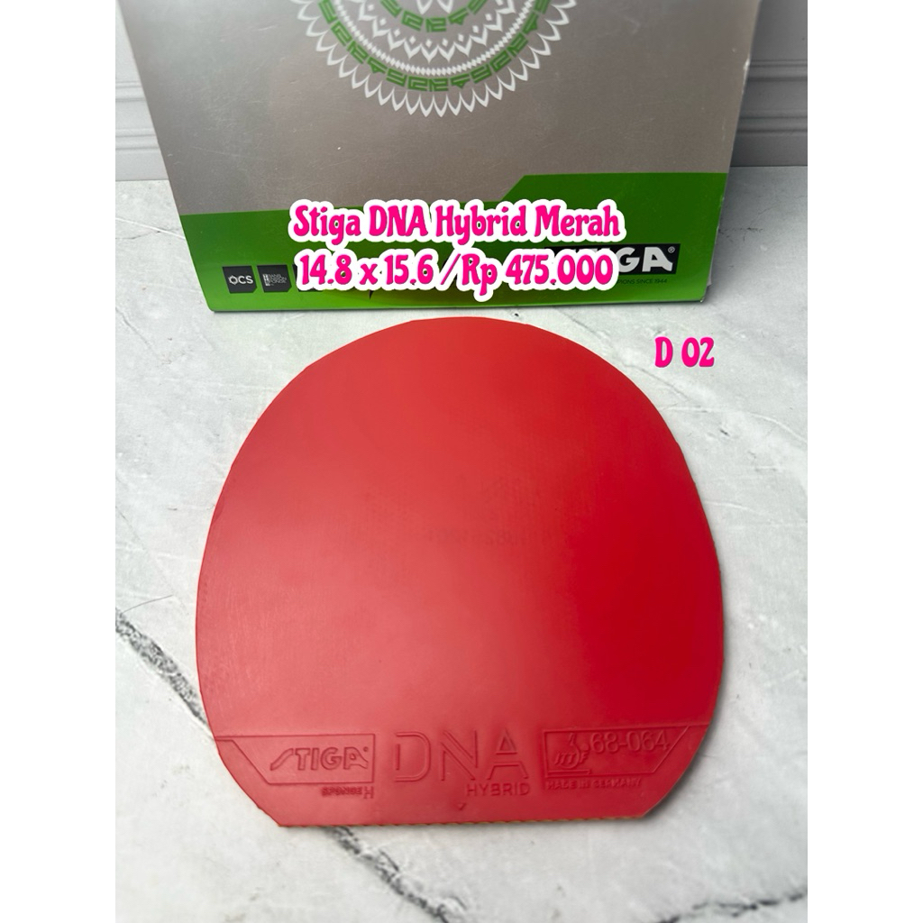 SECOND KARET PINGPONG TENIS MEJA STIGA DNA HYBRID WARNA MERAH