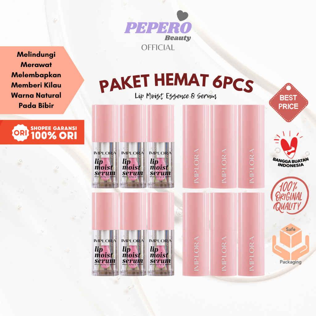 [PAKET 6PCS] IMPLORA Lip Moist Essence | Serum | [PAKET 6PCS] IMPLORA Lip Moist Essence | Serum | Li