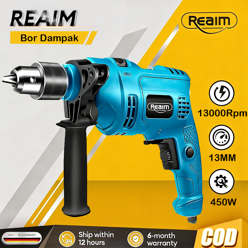 Reaim Bor Impact Mesin Bor Bor Beton Bor Tembok Bor Set Lengkap Mata Bor Alat Bor Drill