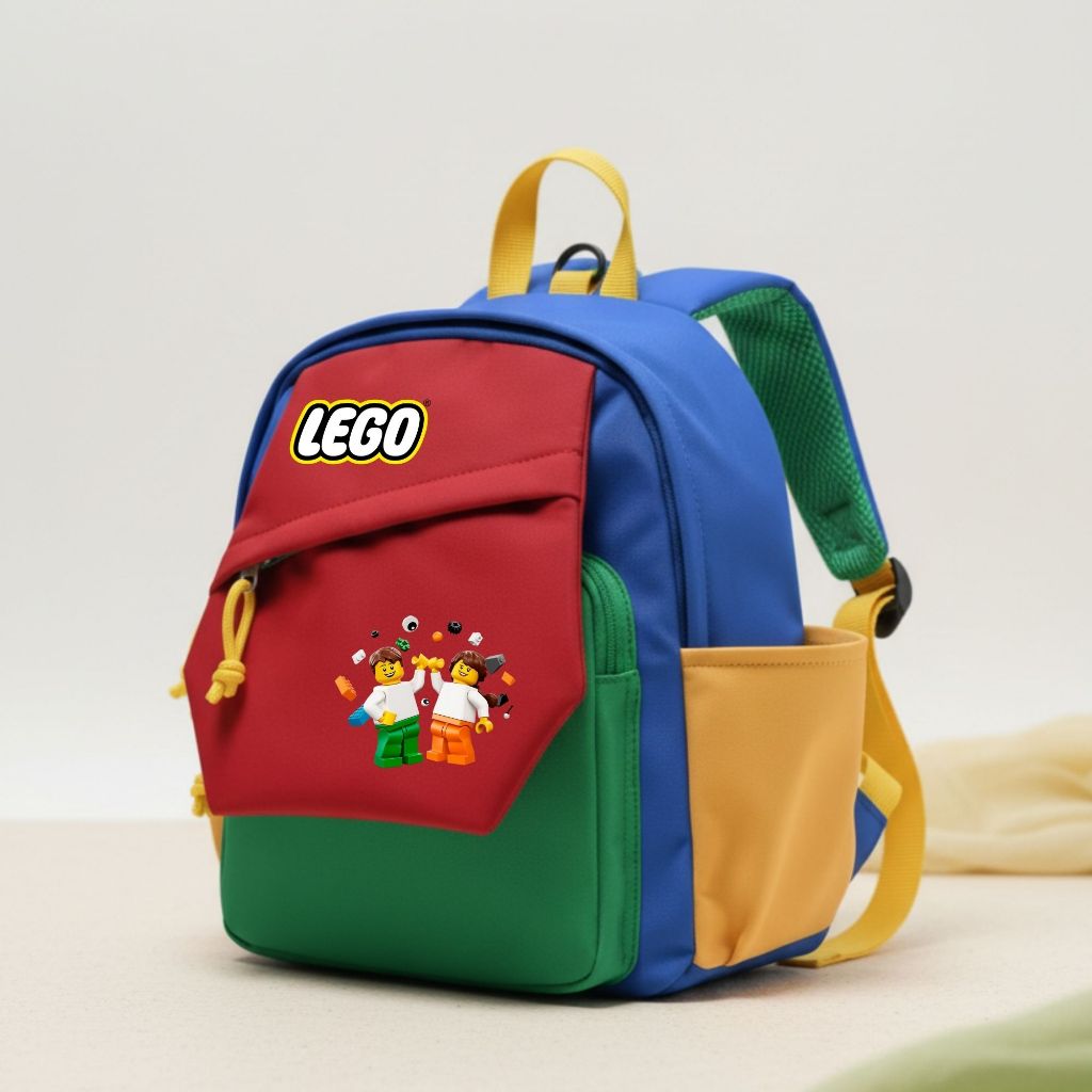 Capilari - CUT 026 Tas Anak Sekolah Motif Mainan Lego Lucu Tas Ransel Anak KOBER PAUD TK Ringan, Emp