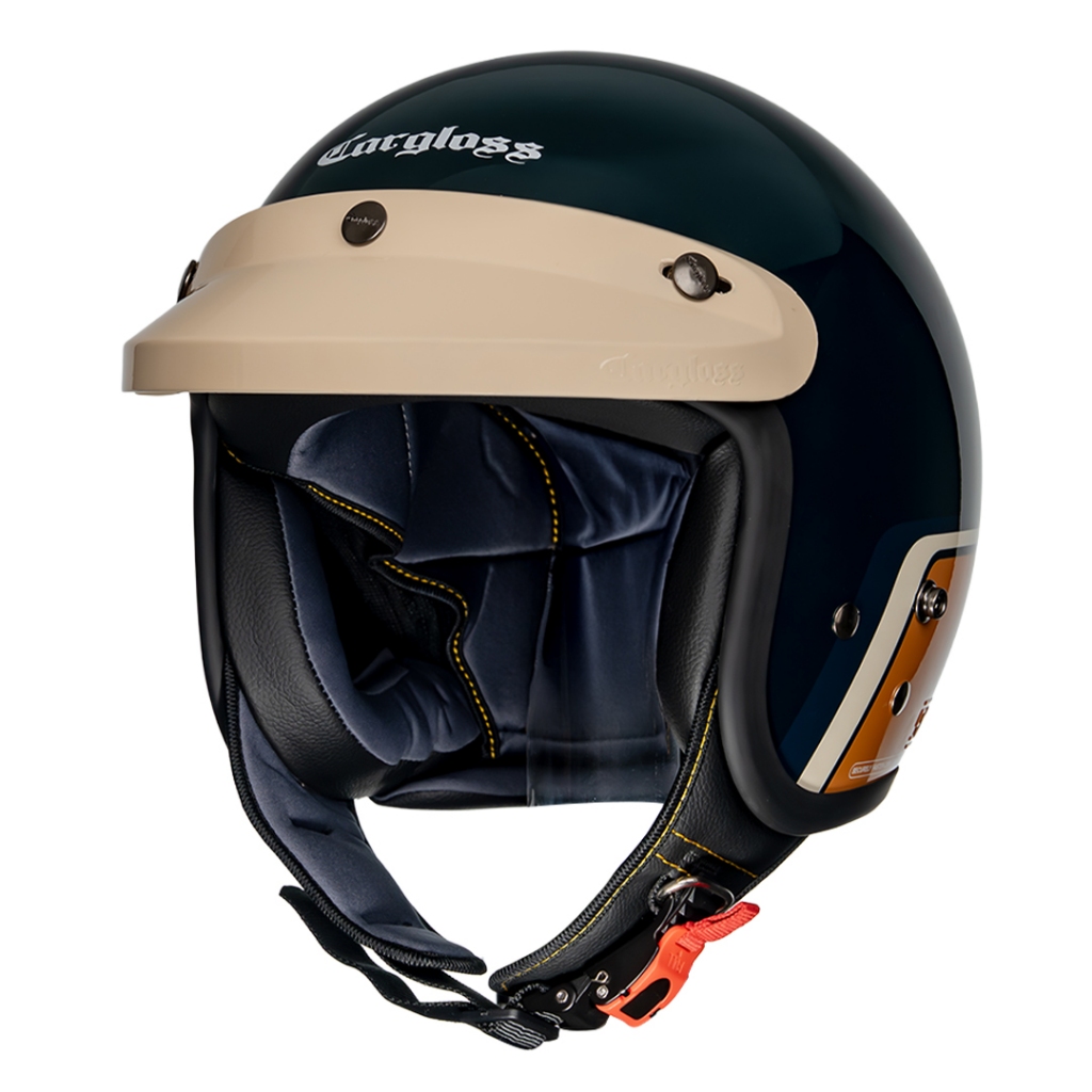 Cargloss CFM Retro Helm Half Face - Race Track Green