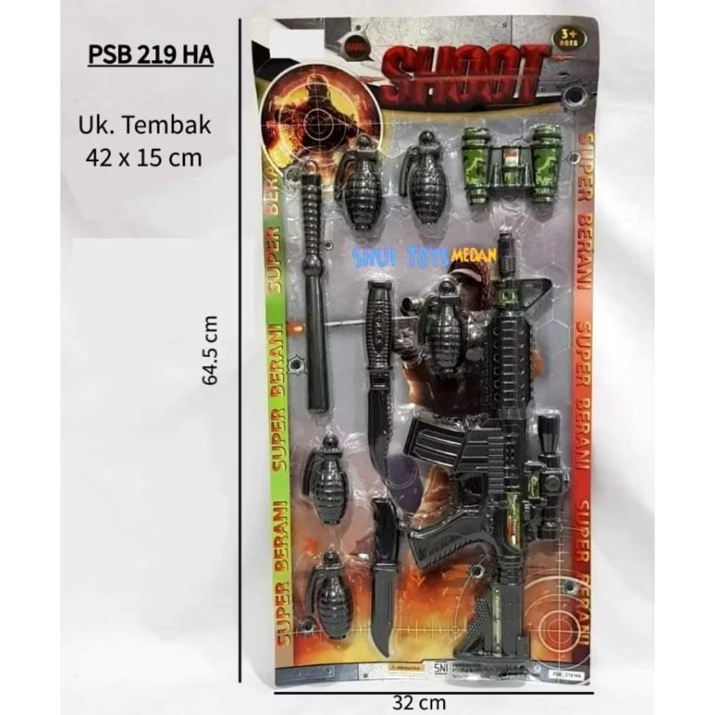 KIDZOONAA -  STRATEGY SHOOTER MAINAN TEMBAKAN PISTOL PISAU GRANAT