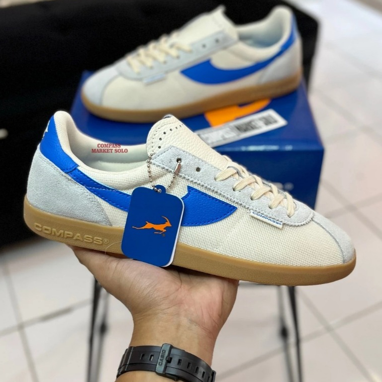 [ORIGINAL] SEPATU COMPASS TRIBUNE WHITE BLUE || COMPASS TRIBUN WHITE
