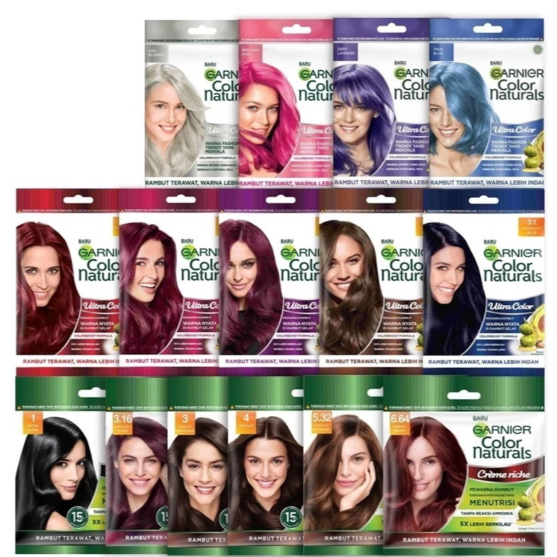 Garnier Hair Color Natural Sachet Cat Rambut Pewarna Rambut SEMIR RAMBUT all varian
