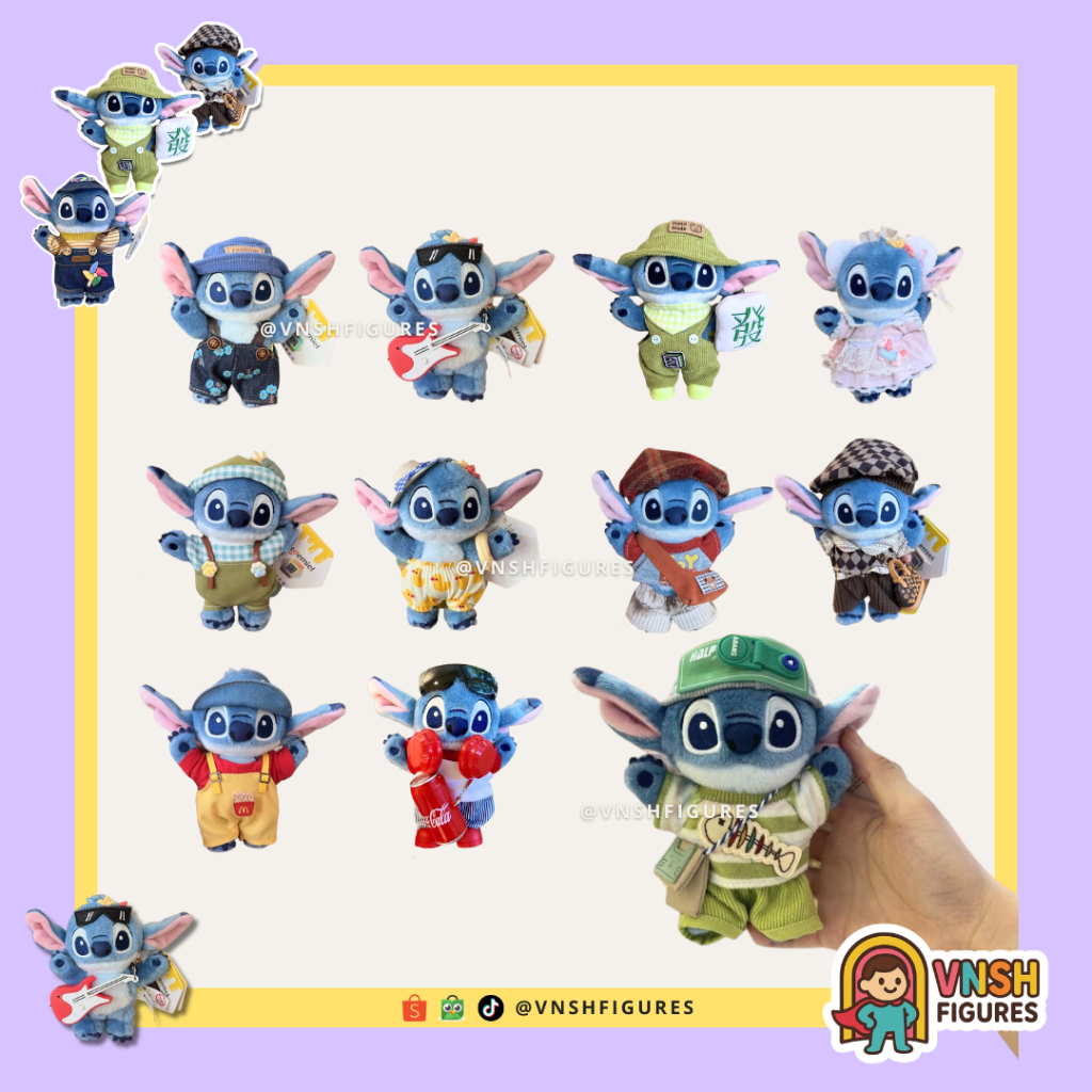 Disney Stitch Stand Custom Plush Keychain | Gantungan Boneka Plush Stitch Lucu Gemoy Lembut Stitch u