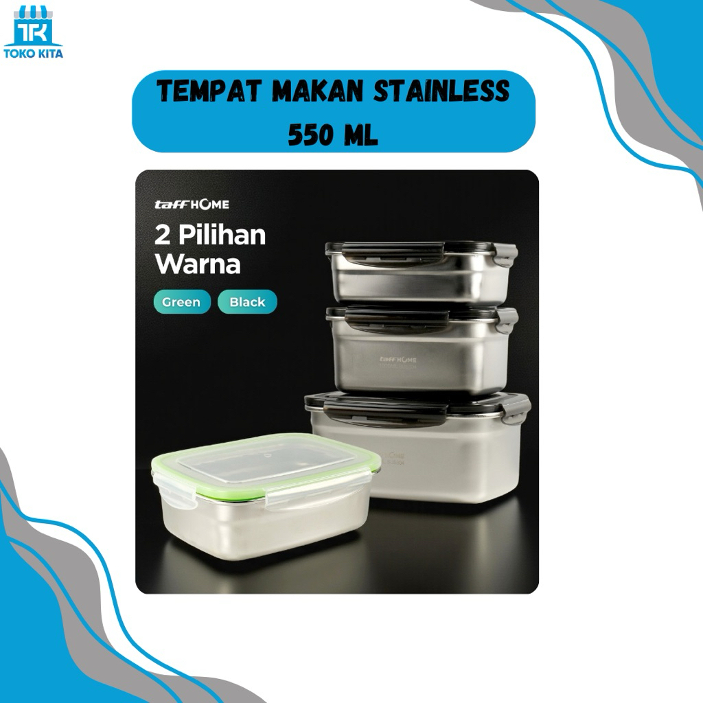 TEMPAT MAKAN ANTI TUMPAH STAINLESS 550 ML