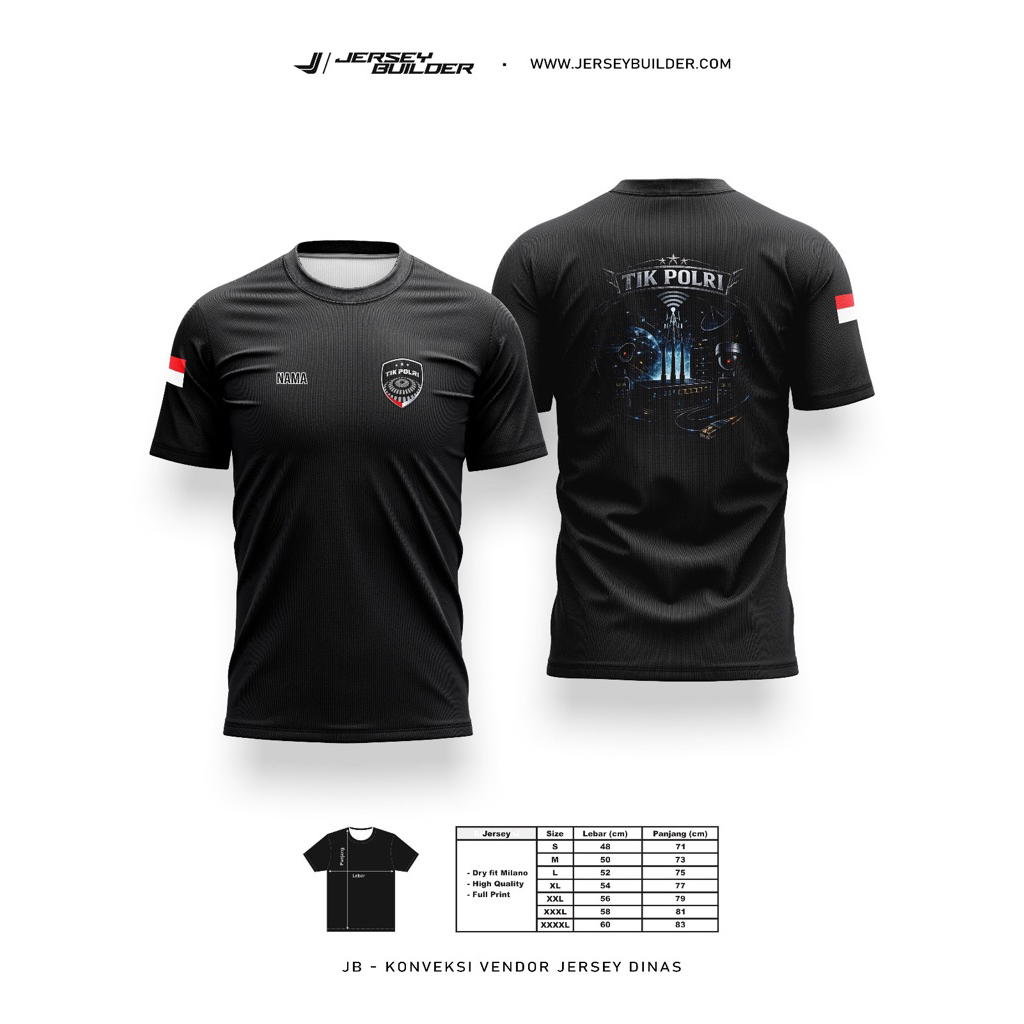 Jersey TIK POLRI Fullprinting / Kaos Baju dalam / jersey polisi TIK POLRI / Kaos TIK POLRI TERBARU