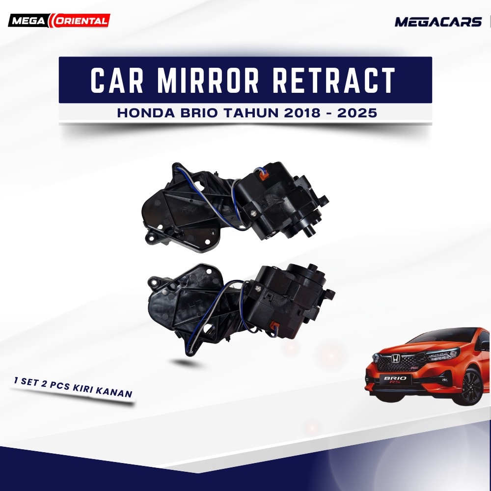 Megacars Miror Retract Honda Brio 2018 - 2025 Spion Elektrik Otomatis Brio Lipat Spion Mobil Brio