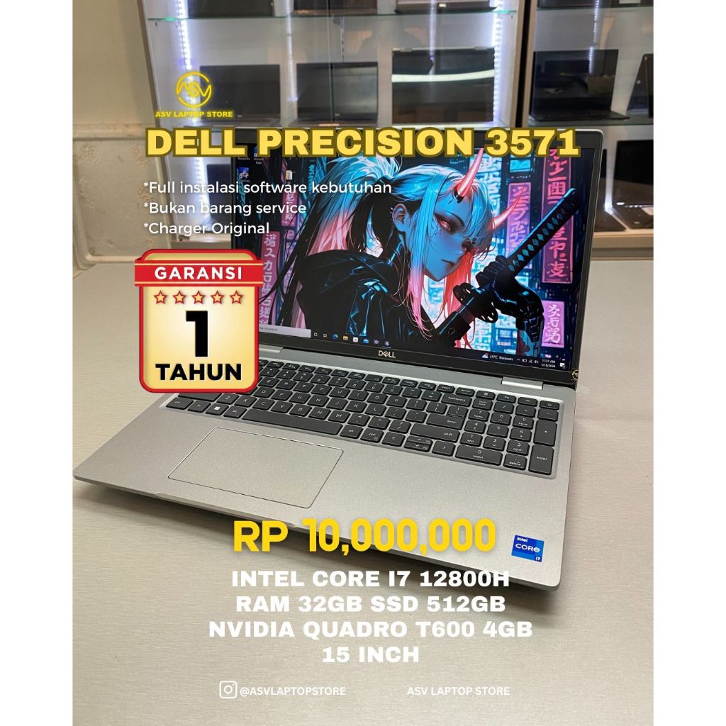 DELL PRECISION 3571 CORE I7 12800H RAM 32GB SSD 512 NVIDIA QUADRO T600 4GB LAPTOP PROFESIONAL WORKST