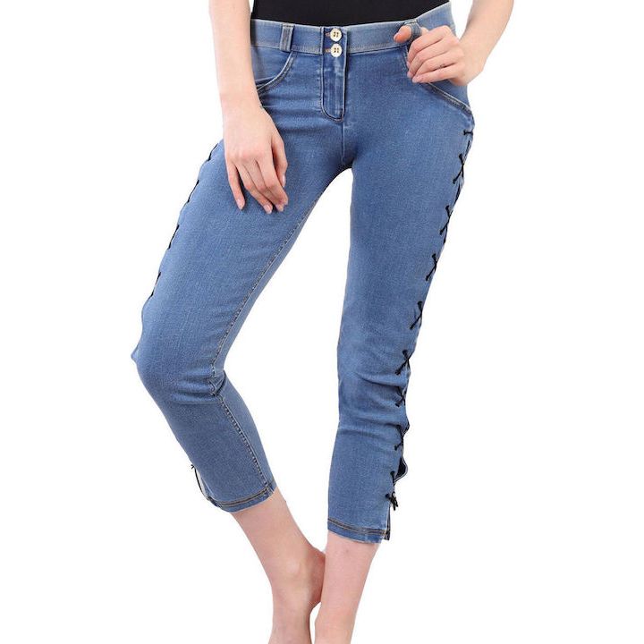 freddy  wr up jeans celana panjang 7/8 biru branded wanita