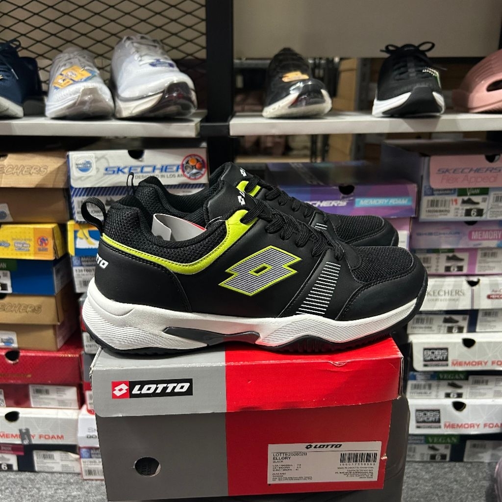 SEPATU TENIS PRIA LOTTO ELLORY BLACK