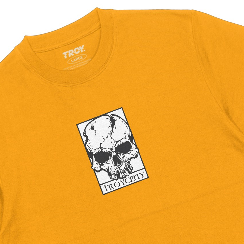 Troy Company Tshirt Yellow Mustard Head Skull - Kaos Lengan Pendek Kaos Kuning Mustard MTD 2931