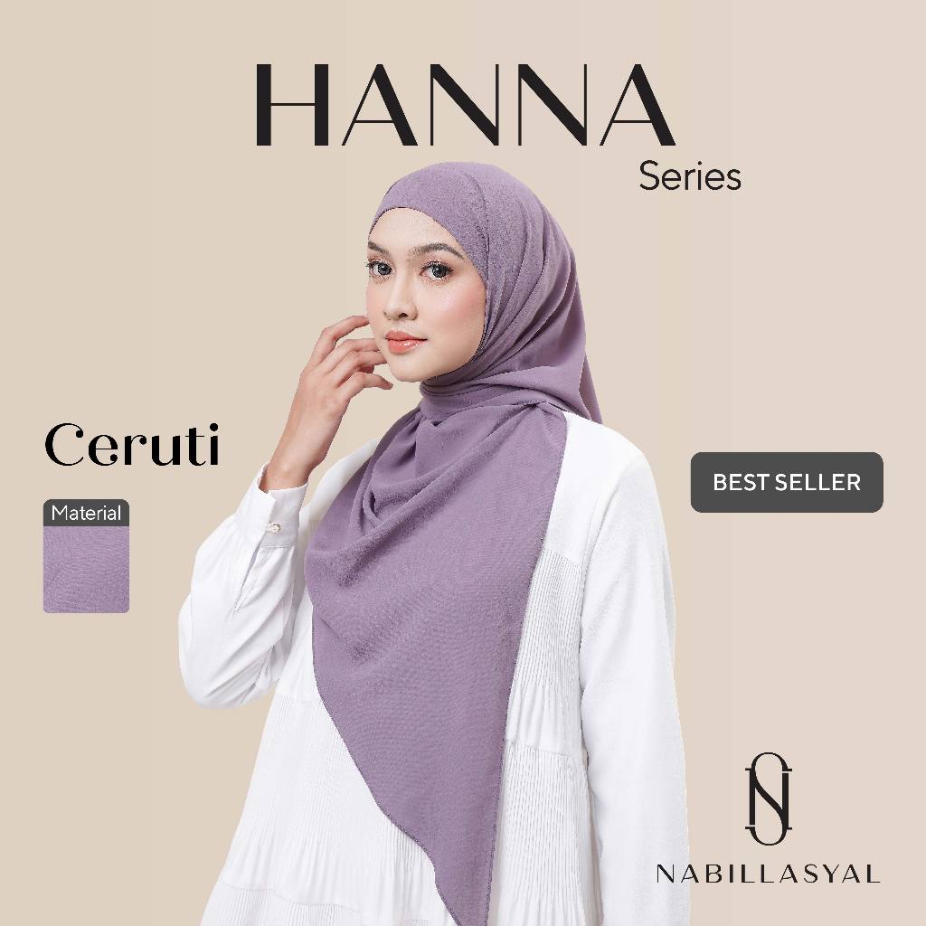 Nabillasyal | Hijab Segiempat Inner 2 in 1 | Hijab Semi-Instant | Ceruti | Hanna Series