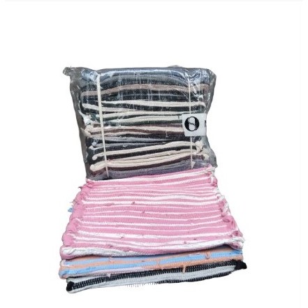 3pcs Keset Kaki Tenun Keset Kain Perca Keset Dapur Besar Keset Kamar Mandi Warna