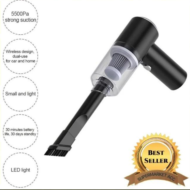 Krisbow - Vacuum Cleaner Portable Alat Penyedot Debu Serbaguna Mobil Vacuum Pem