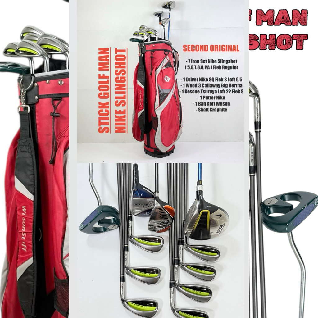 Fullset Stick Golf Man Bekas Original Nike Slingshot Shaft Graphite Fullset Bag Golf - Stick Golf La