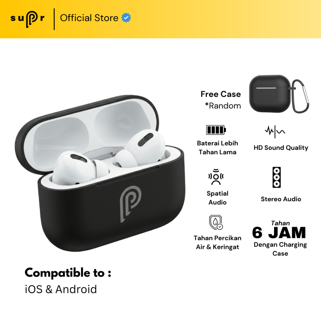 [GRATIS CASE] TWS Pro Wireless Charging Case TWS Bluetooth