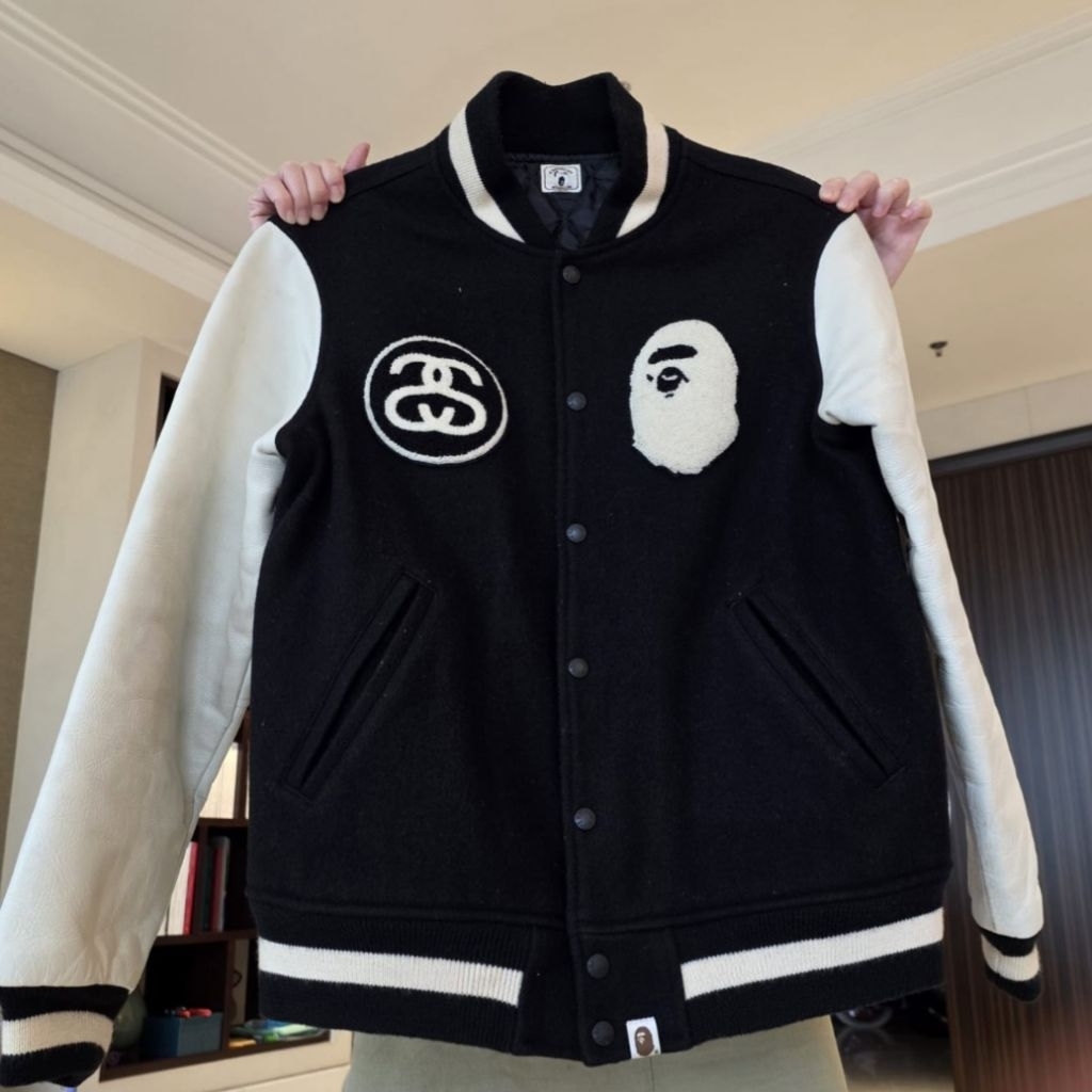 Bathing Ape BAPE x Stassy Survival of the Fittest Varsity Jacket