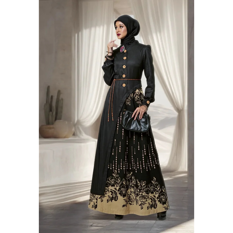 TUNEECA Gamis Hitam Lebaran Shifra - T-0126010