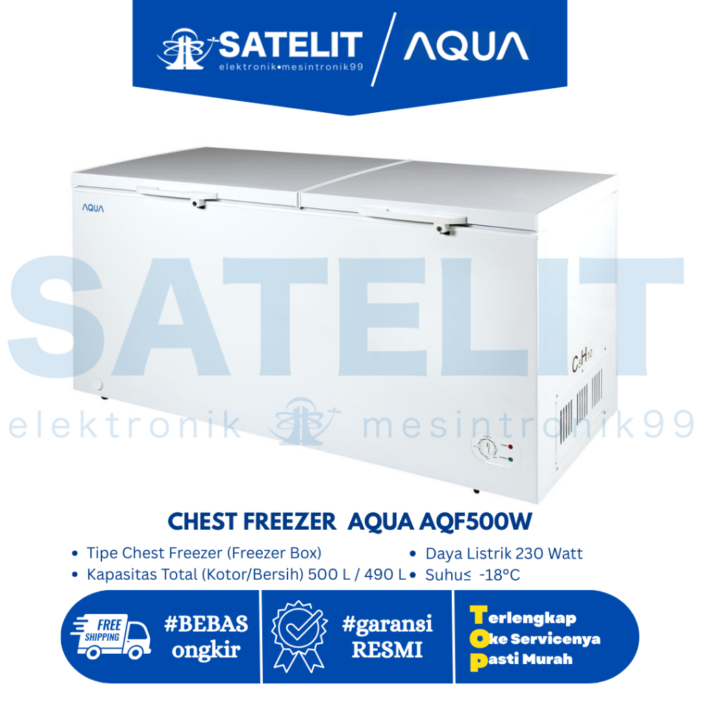 FREEZER BOX / CHEST FREEZER / PENYIMPANAN DAGING AQUA AQF500W / PROMO