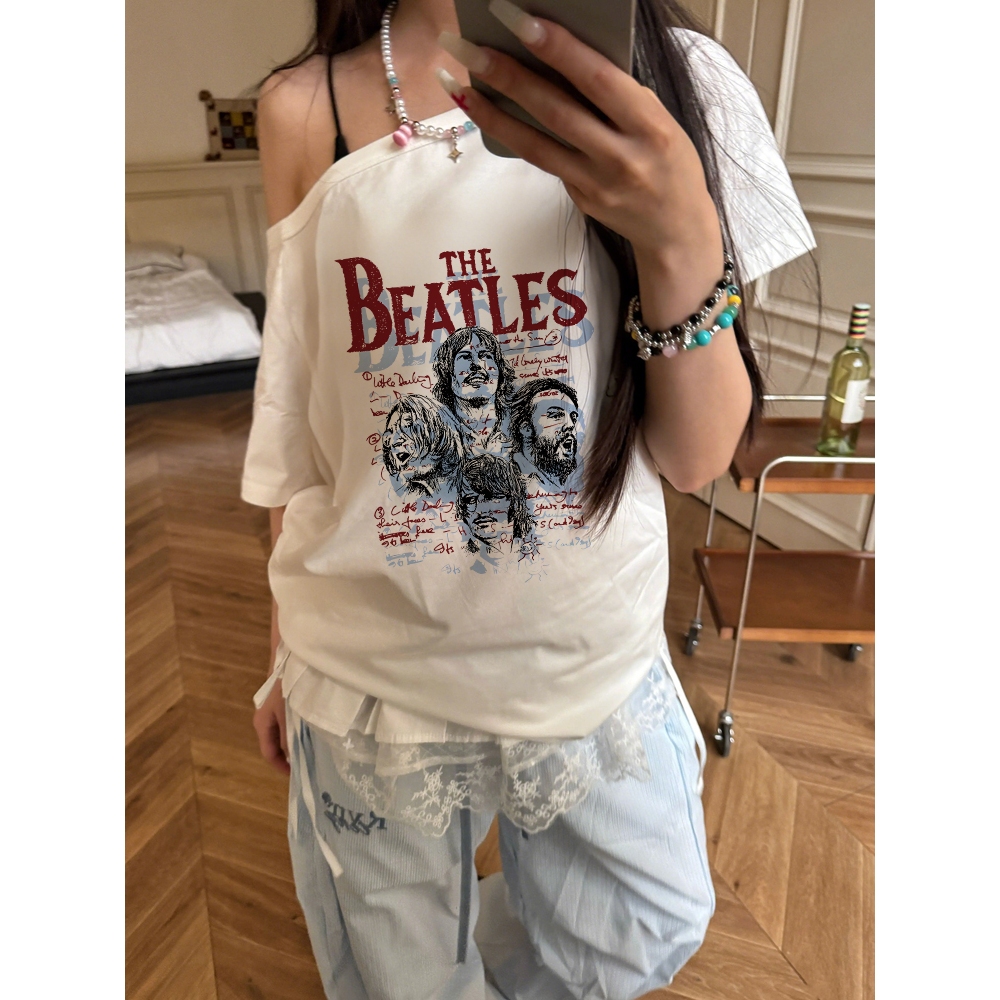 T-shirt Oversize Korean Style Kaos Pria Wanita Motif Band