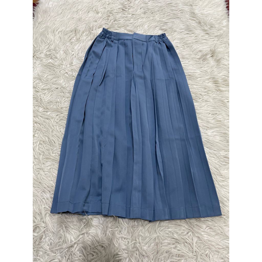 (Obral 2052) Rok rimpel pendek abu-abu SMA bahan licin