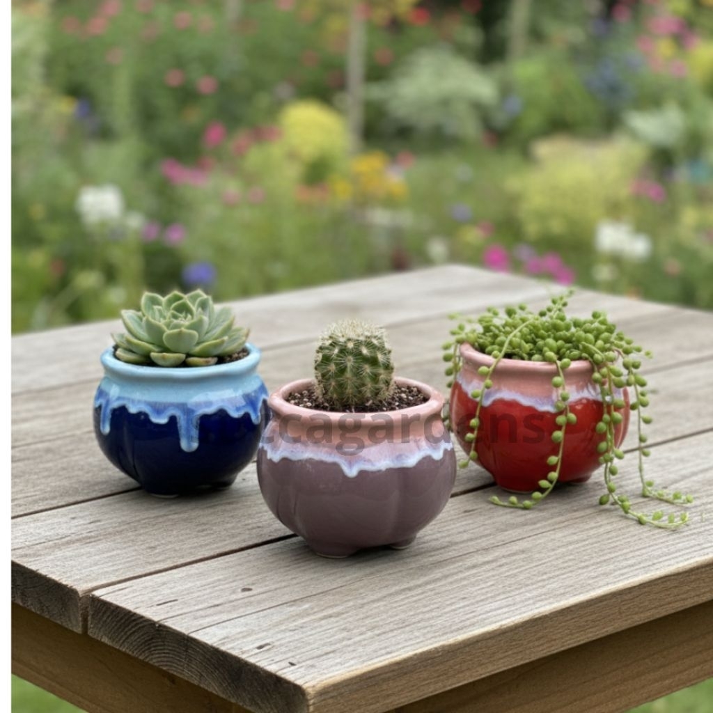 Pot Keramik Gentong berkaki