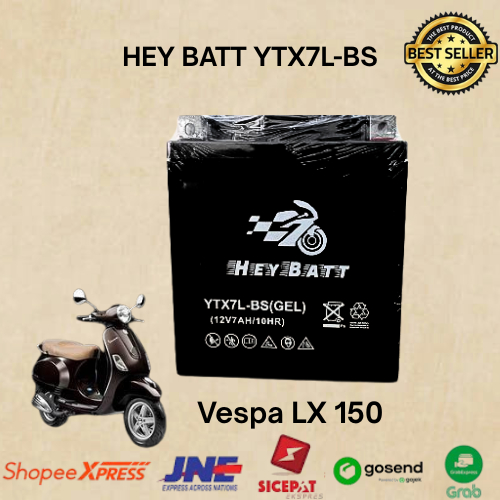 Aki motor heybatt ytx7l-bs aki gel vespa lx150