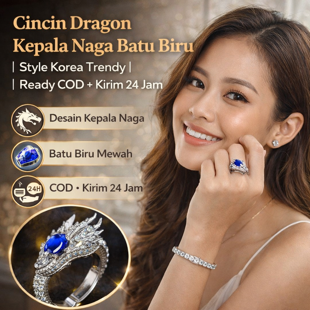Bersihkan Stok 49rb   Pria Dan Wanita Cincin Naga Perak Pria Anting Moissanite Berlian Titanium Stok