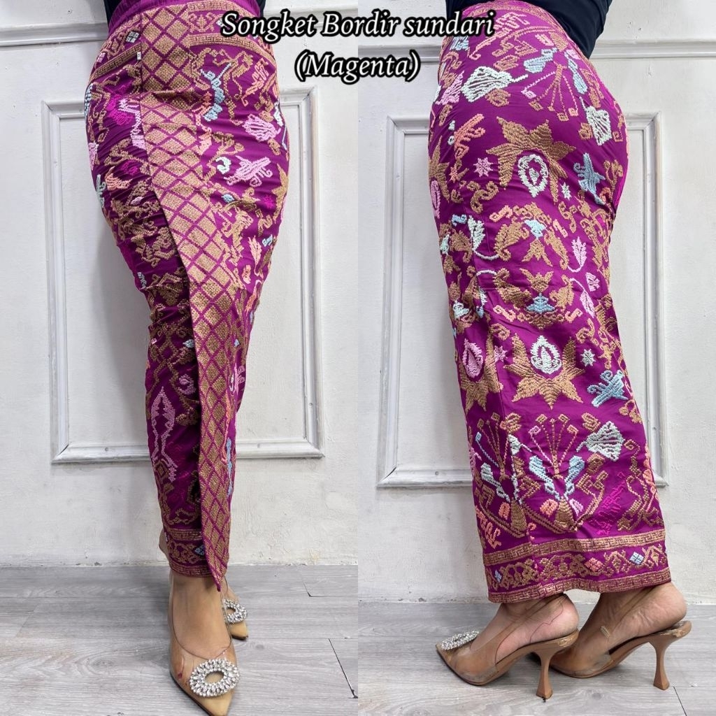 KAMEN JADI BORDIR SONGKET PREMIUM STRECH SUNDARI// ROK BORDIR SONGKET BALI// KAMEN JADI