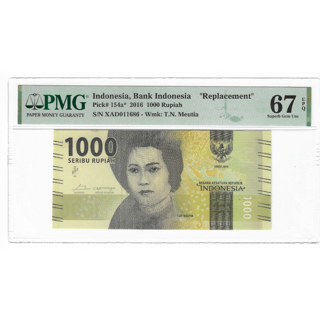 Uang 1000 Rupiah Mutia Meutia Seri Penganti PMG 67 EPQ
