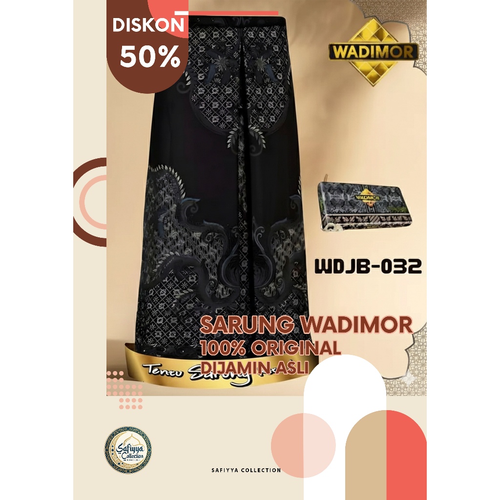 Wadimor Sarung Batik Jawa Pria Dewasa Kualitas Premium - Motif Elegan Mewah Original - Kain Tenun Ha