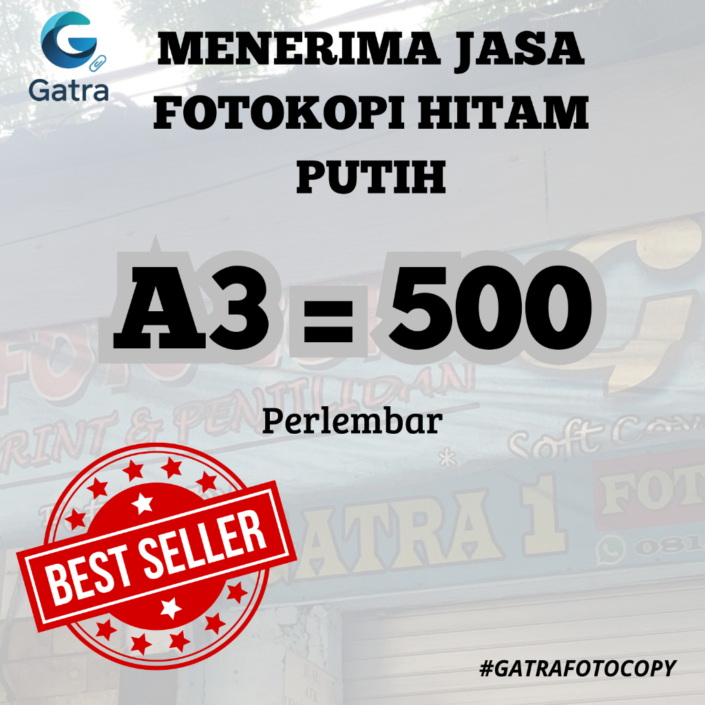 FOTOCOPY A3 HITAM PUTIH MURAH