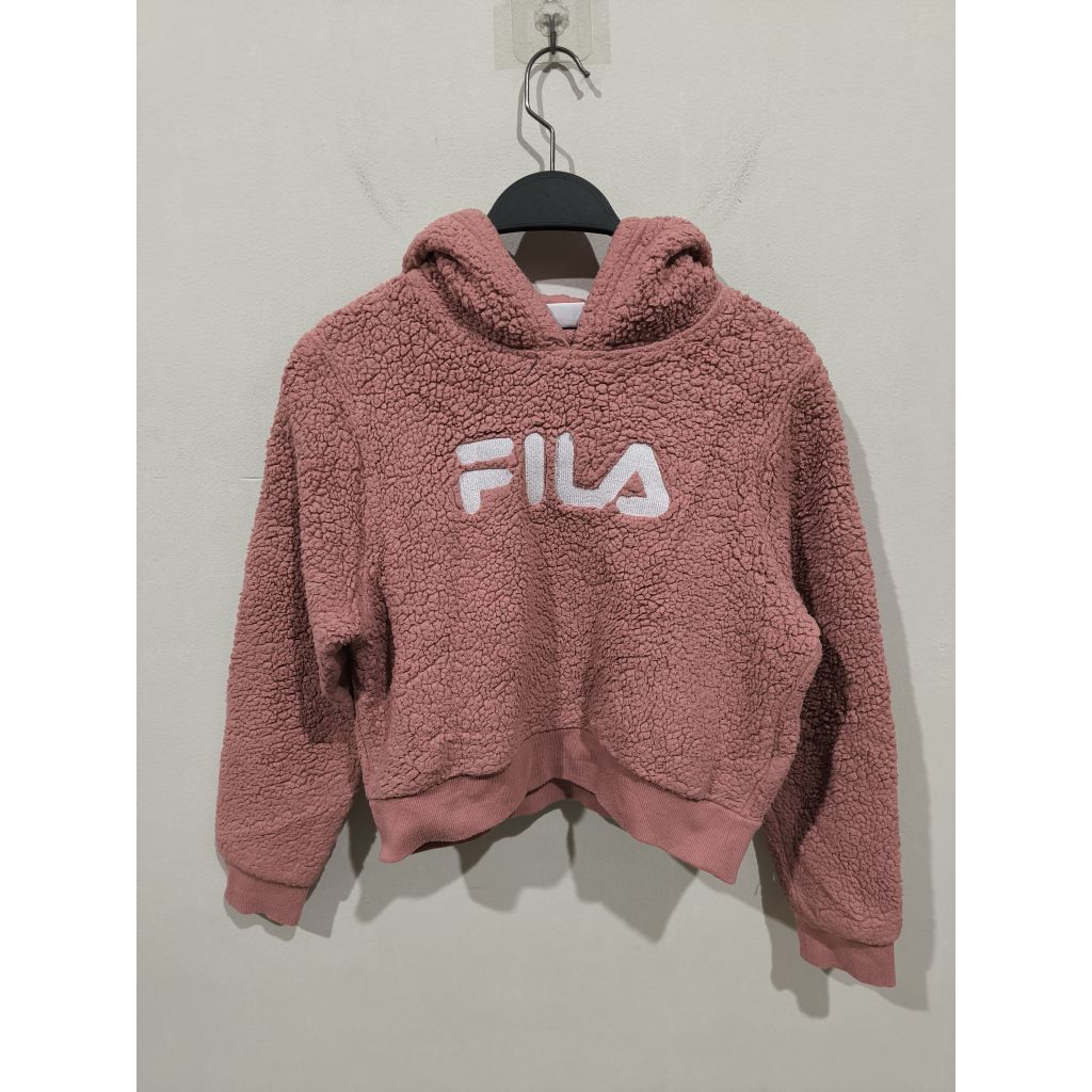 Preloved Hoodie Crop Wanita Dusty pink