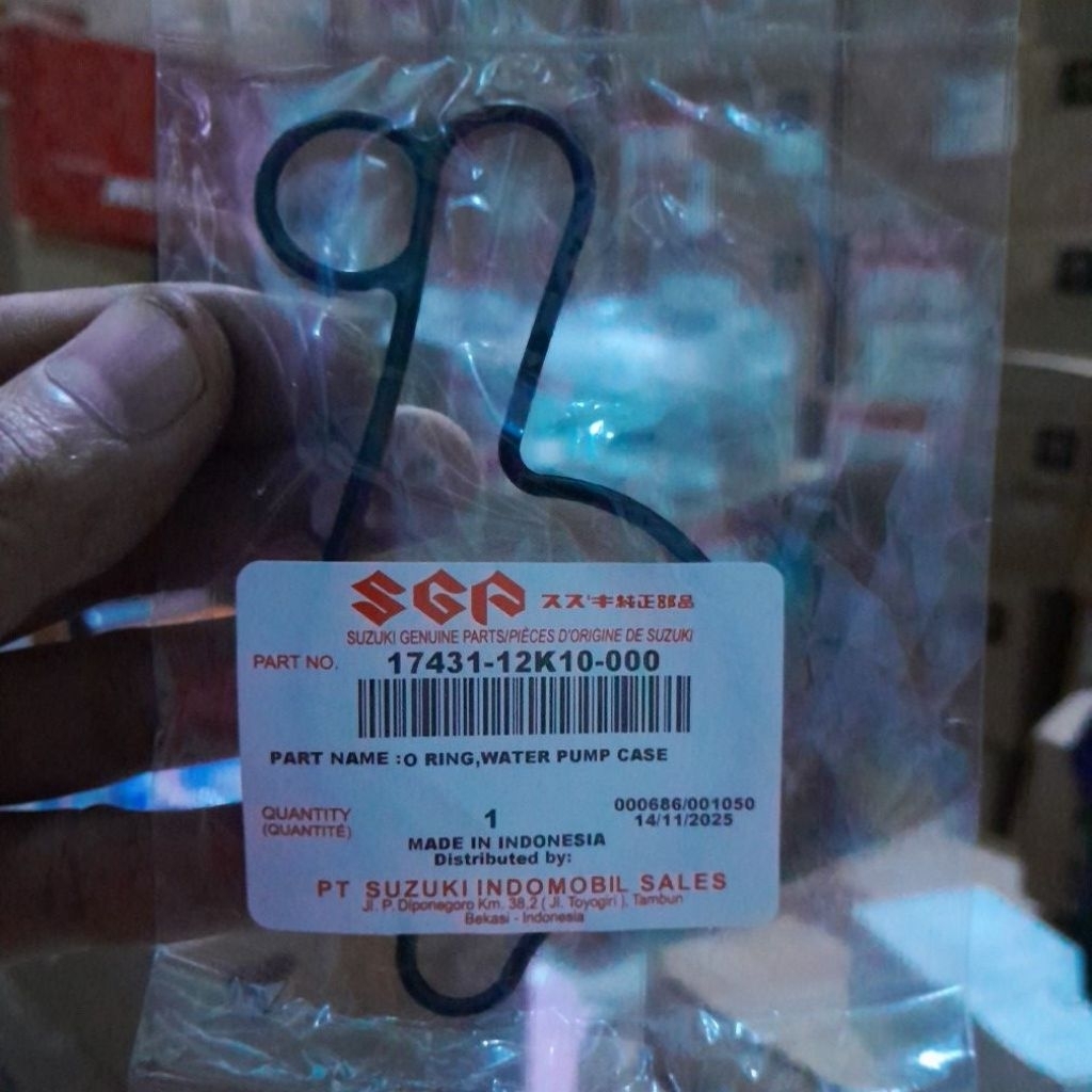 Oring Water Pump Suzuki GSX150, SATRIA FU INJEKSI 17431-12K10-000 Original