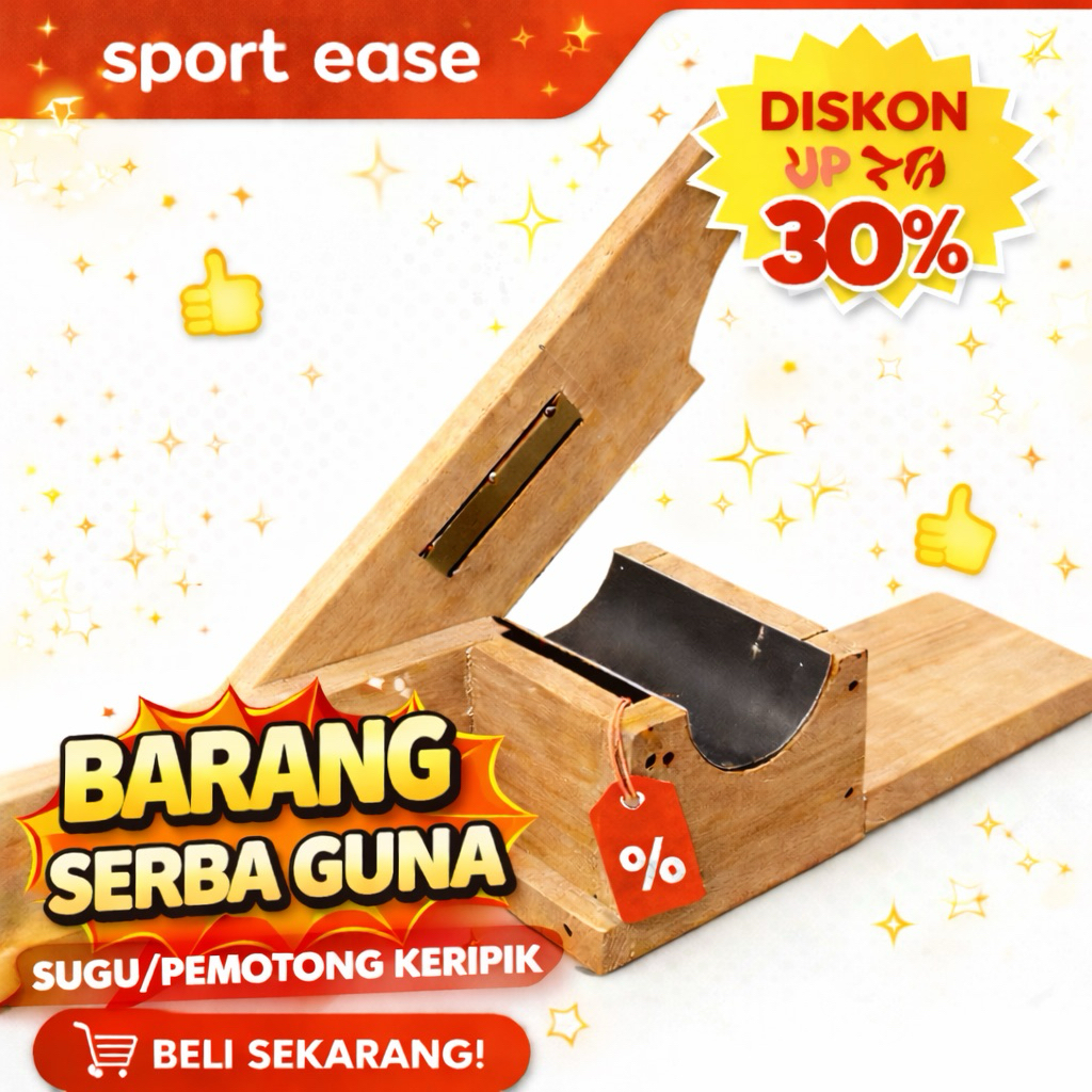 Alat Pemotong Keripik Manual Kayu Tebal – Pisau Tajam, Hasil Rapi (Singkong Pisang Kentang)