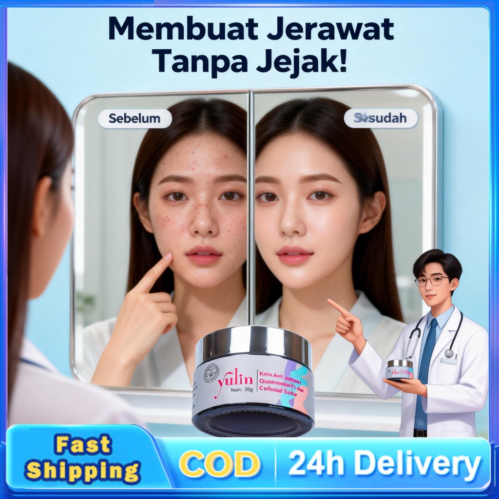 [BPOM]YULIN Acne Spot Cream-Acne Treatment Cream Anti Jerawat Wajah & Punggung - Penghilang Jerawat 