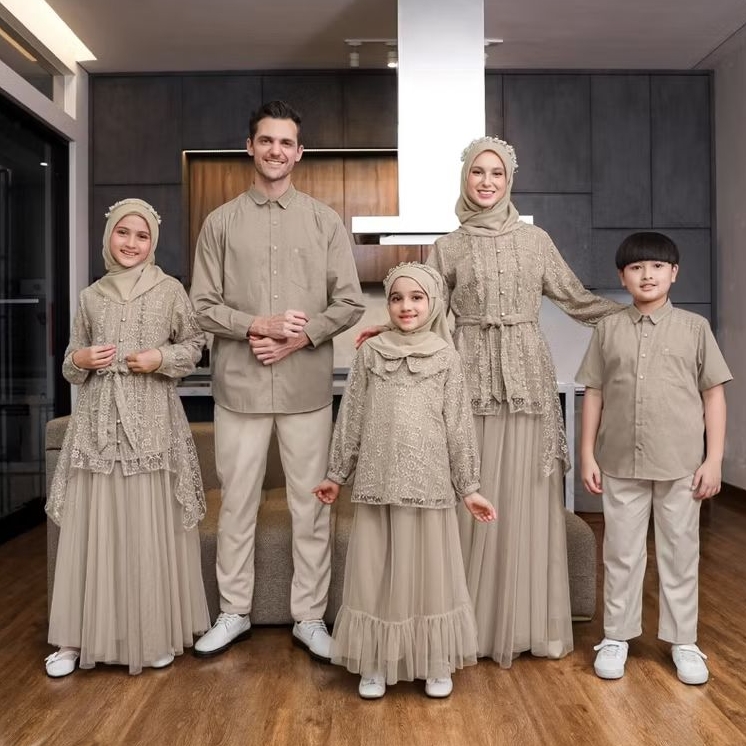 ETHICA ROYAL VINTAGE OAT Sarimbit Keluarga Lebaran 2026 Gamis Kagumi 391 Kagumi Kids 209