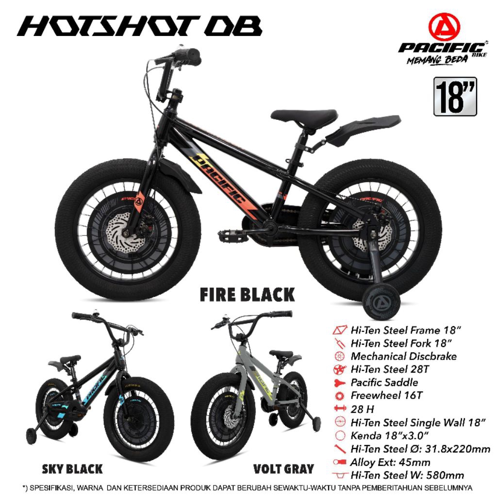 Sepeda BMX PACIFIC HOTSHOT DB 16 18 INCH