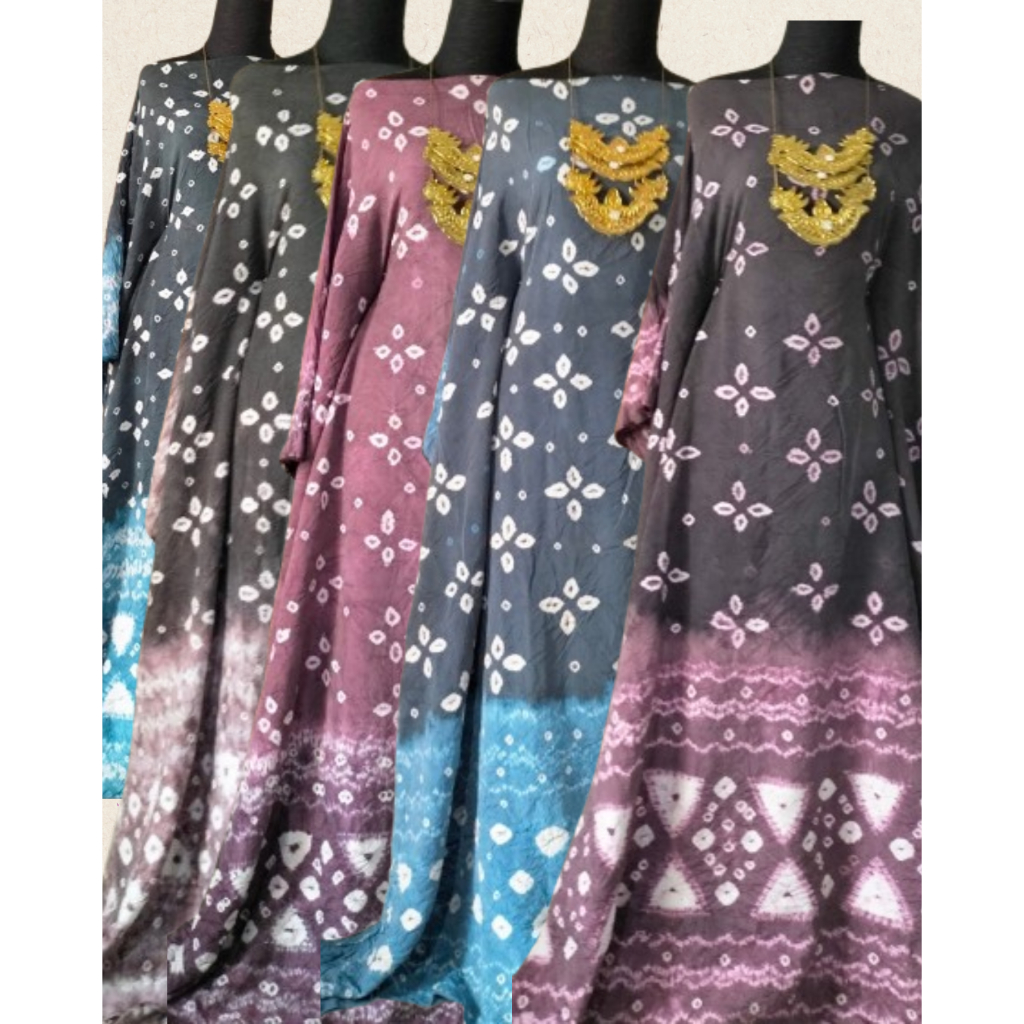 Kain Jumputan Palembang 3 Meteran Bahan Thai Silk Katun Bahan Dasar Batik Jemputan Couple Hitam Abu 