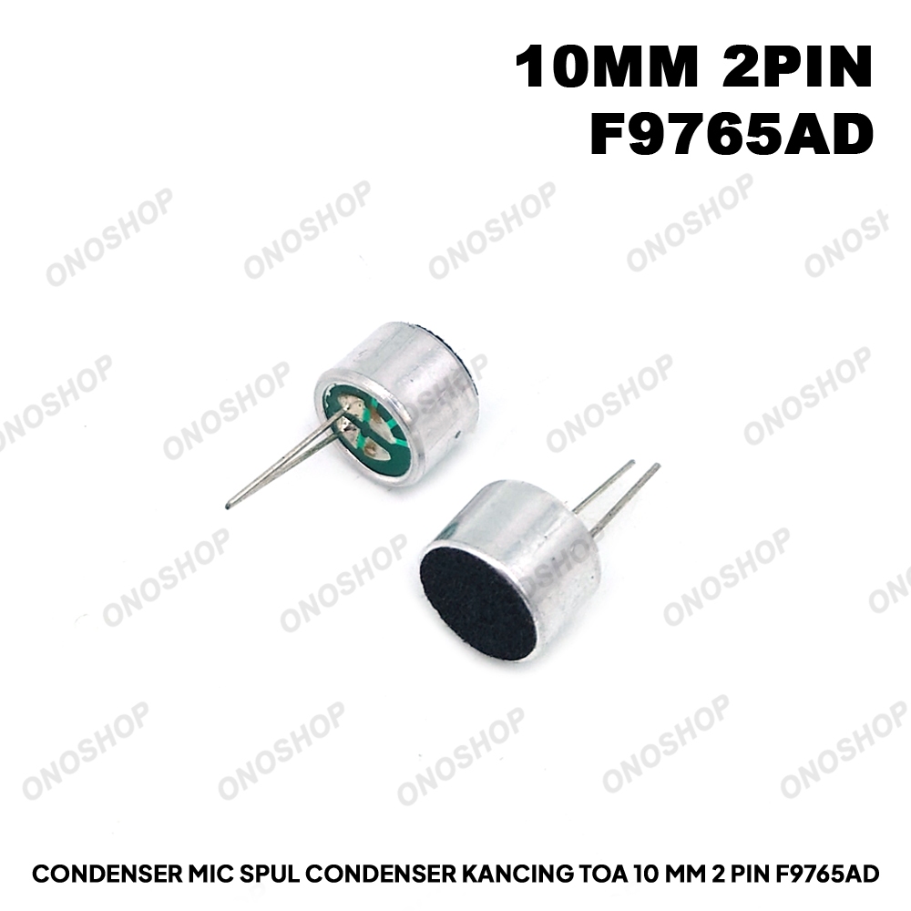 Condenser Mic Spul Condenser Kancing Toa 10 mm 2 Pin F9765AD