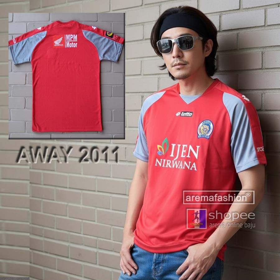 LOGO BORDIR KAOS JERSEY AREMA 2011 MERAH DRYFIT KLASIK aremafashion online baju